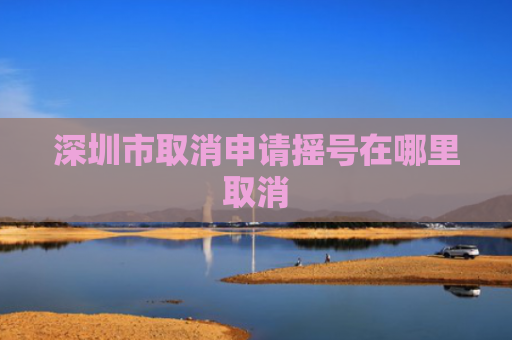 深圳市取消申请摇号在哪里取消