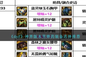 DNF神界版本男弹药装备选择哪个好