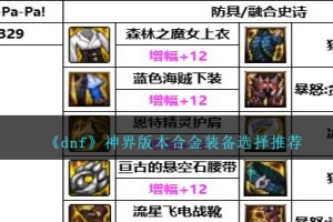 DNF神界版本合金装备选择哪个好
